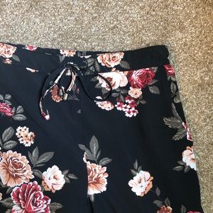 Wide-Leg Floral Pants